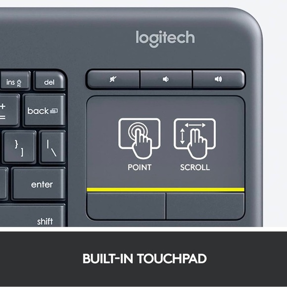 Logitech M510 Wireless Ergonomic Mouse + K400 Plus Wireless Keyboard Black - Picture 8 of 16
